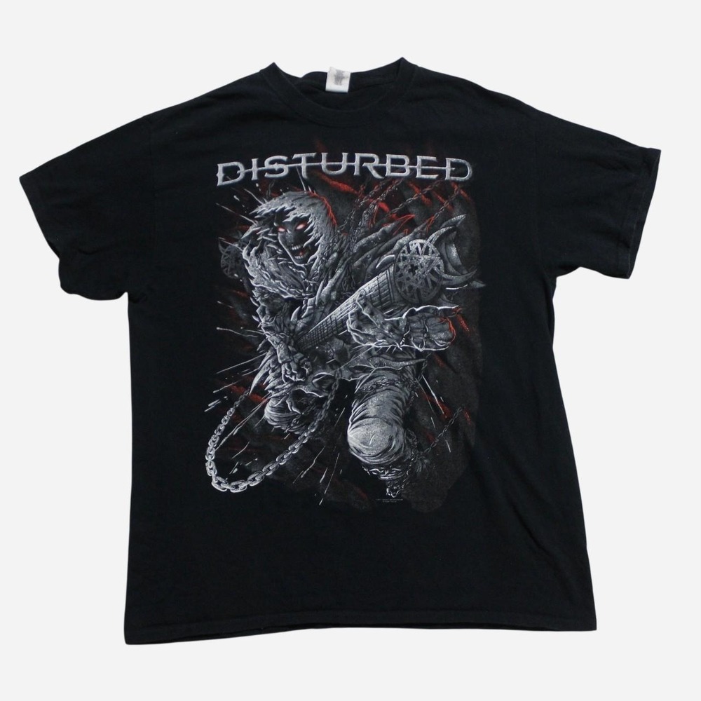 Mens Y2K Style Skater Streetwear Grunge Punk Disturbed 2015 Black T-shirt - Picture 1 of 7